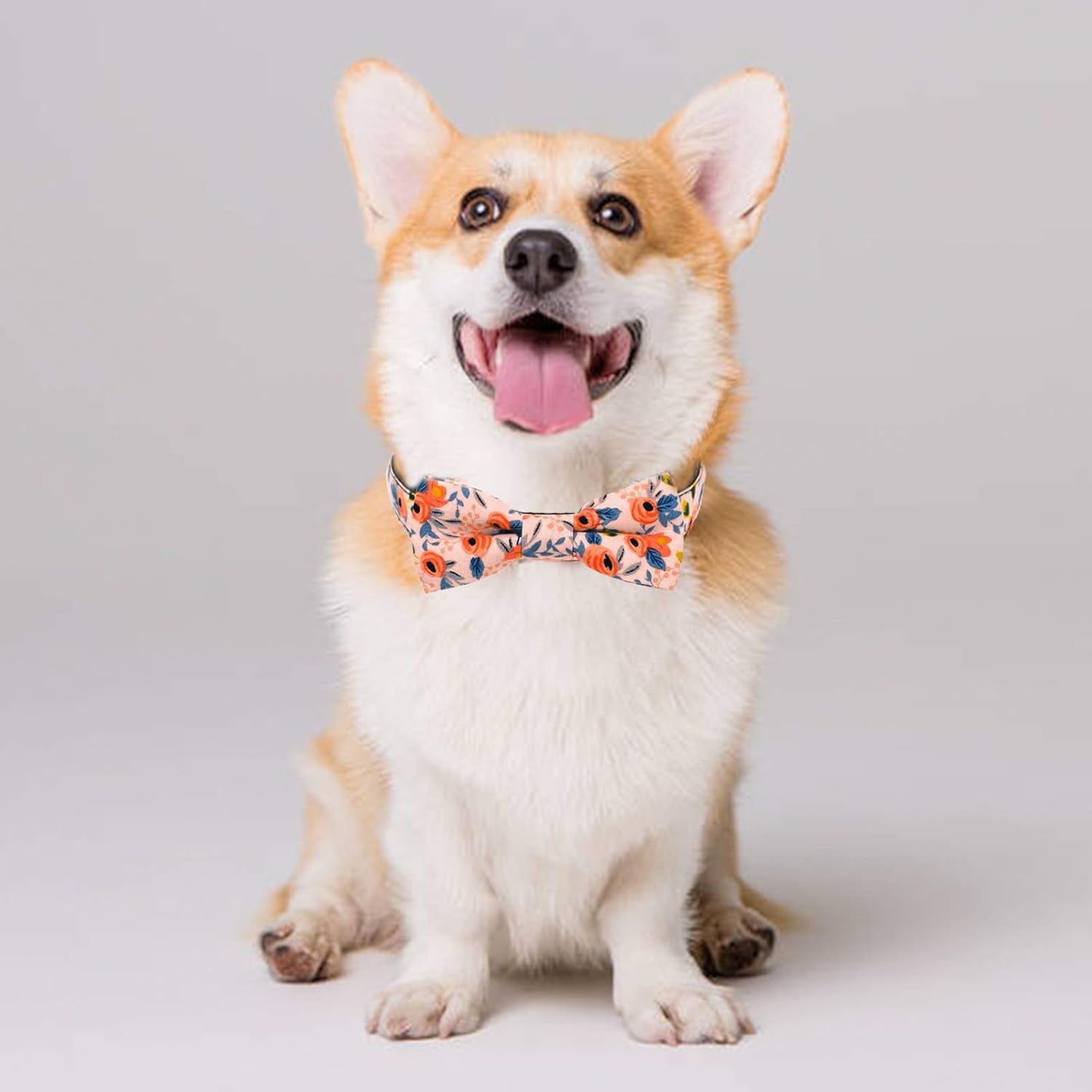 Christmas Dog Collar with Bow Tie, Christmas Classic Plaid Dog Collar Soft Durable Holiday Dog Collar for Small Medium Large Dogs Pet Puppy (Blue, Small)