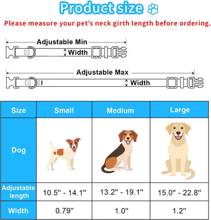 Christmas Dog Collar with Bow Tie, Christmas Classic Plaid Dog Collar Soft Durable Holiday Dog Collar for Small Medium Large Dogs Pet Puppy (Blue, Small)